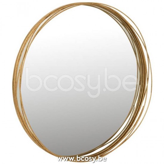 J Line Jline Spiegel Aurora Rund Metall Glas Gold Medium