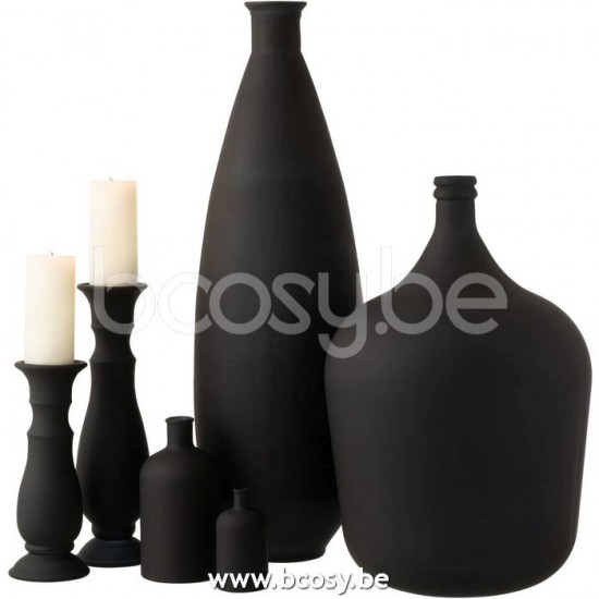 vases Jolipa J Line Jline Vase Ovale Verre Mat Noir