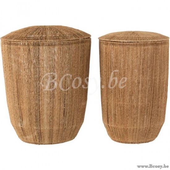 paniers de rangement Jolipa Jline Set 2 Paniers Dantya Allongés Jute Naturel