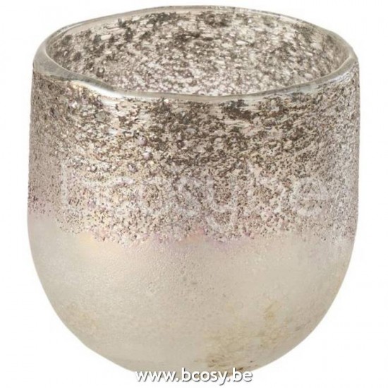 J Line Jline Jolipa 16379 Windlicht Milano Glas Grijs Roze Small