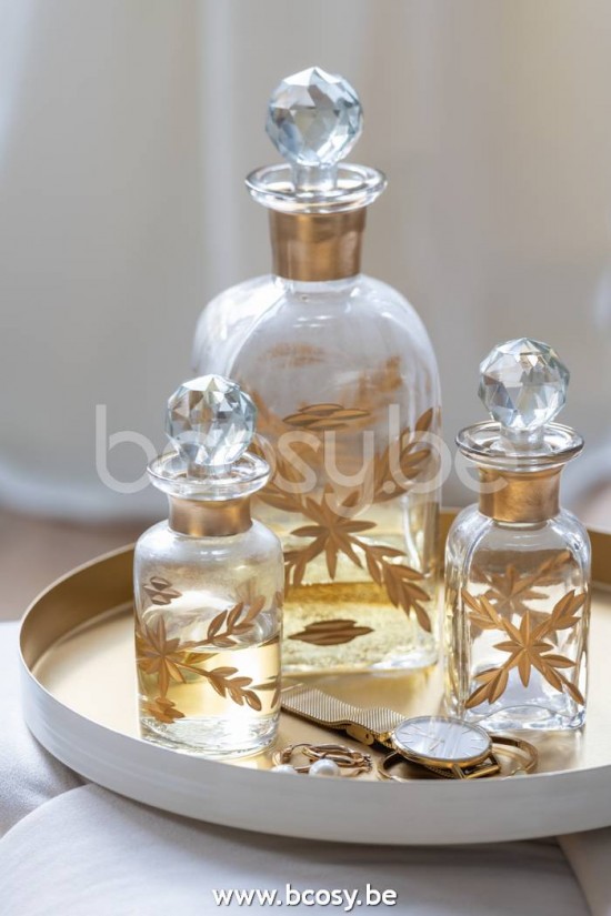 Jline Jarra Chloe Cuadrada Cristal Transparente Oro