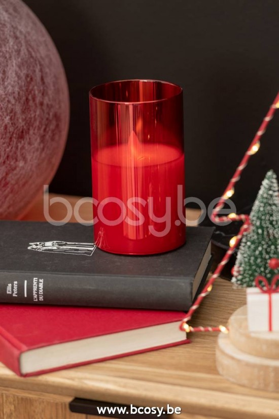 Jline Lampara Led Brillante Vidrio Rouge Small