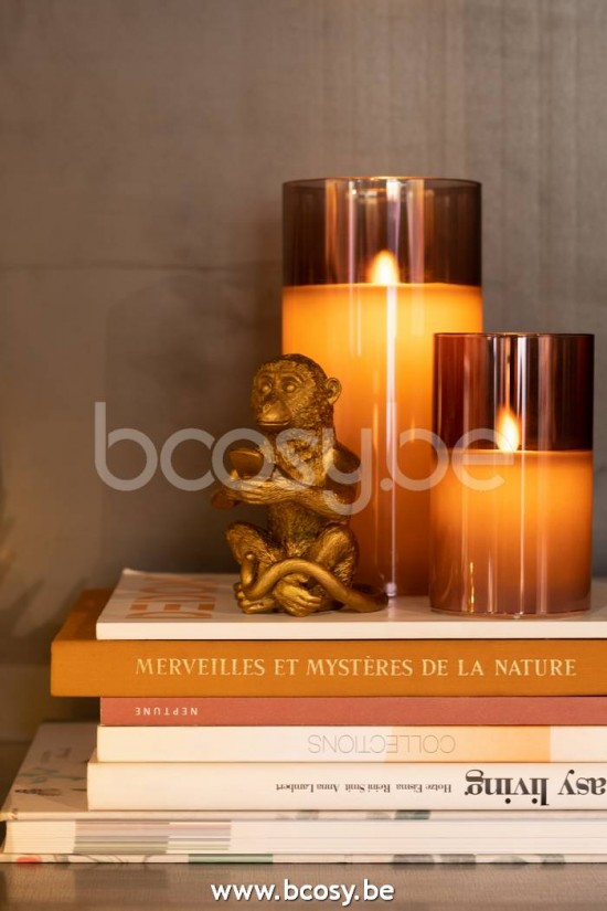 Jline Lampara Led Brillante Vidrio Marron Medium