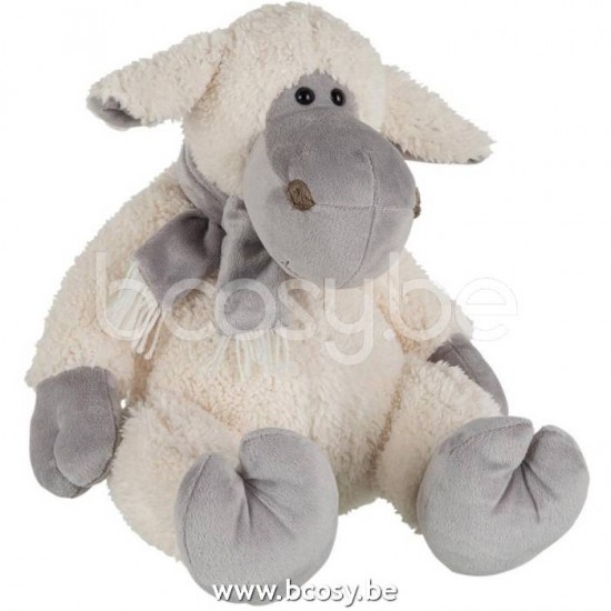 mouton moutons en peluche peluches Jolipa J Line Jline Mouton Echarpe Peluche Ecru Gris Large