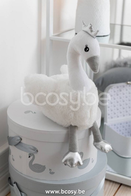 Jline Cisne Peluche Blanco Gris Plata Large