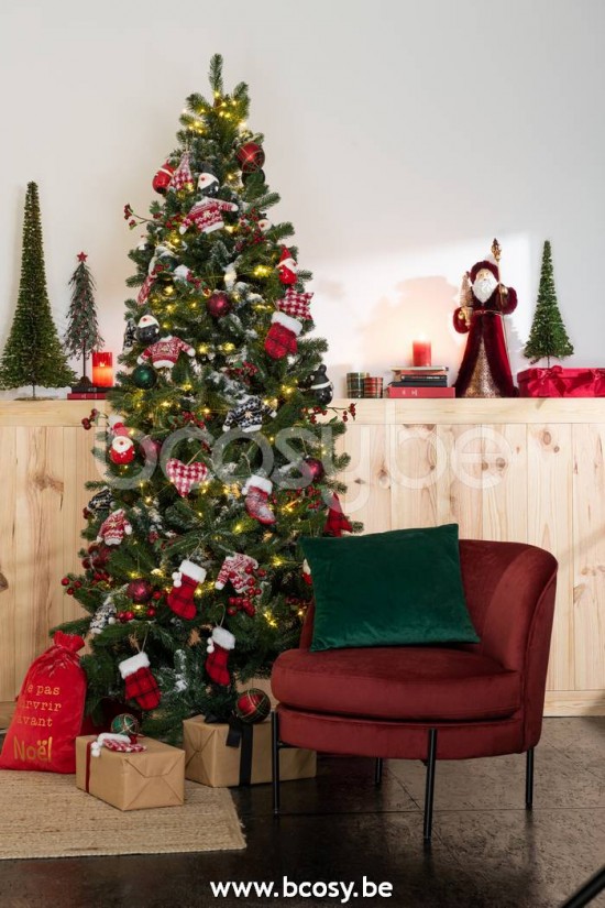 Jline Arbre Decoratif Paillettes Plastique Vert Or Small