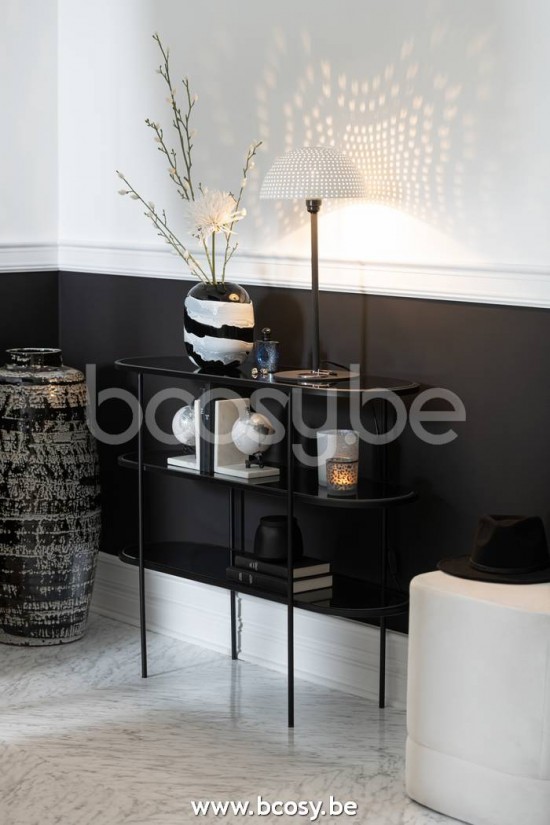 J Line Jline Lampada Fungo Palline Metallo Lucido Bianco Nero Large Lampara De Mesa Hongo Bolas Hierro Brillante Blanco Negro Large