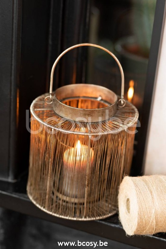 Jline Linterna Hierro Antiguo Marron Small