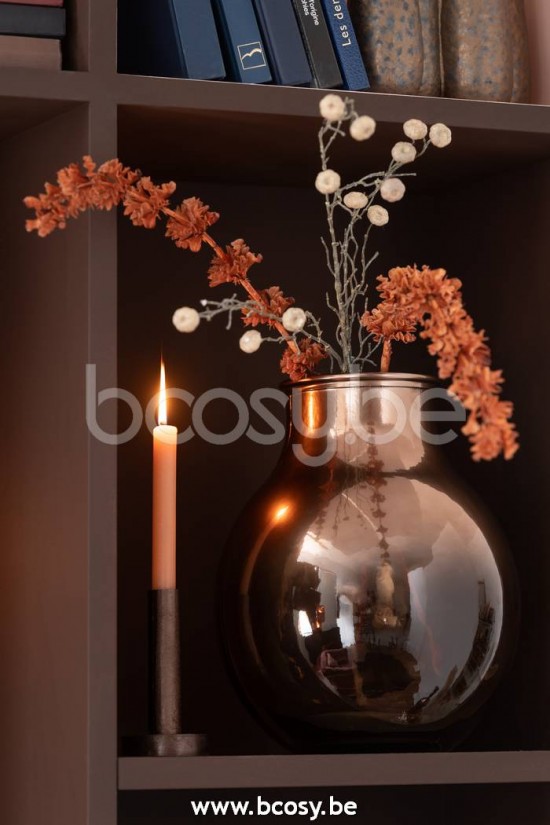 J Line Jline Set 3 Candelieri Basso Moderno Metallo Opaco Marrone Scuro Set De 3 Candelabros Bajo Moderno Hierro Opaque Marron Oscuro