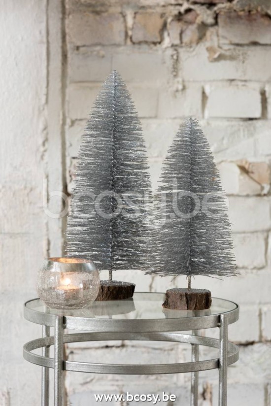 Jline Arbol De Navidad Deco Plastico Brillos Plata Small