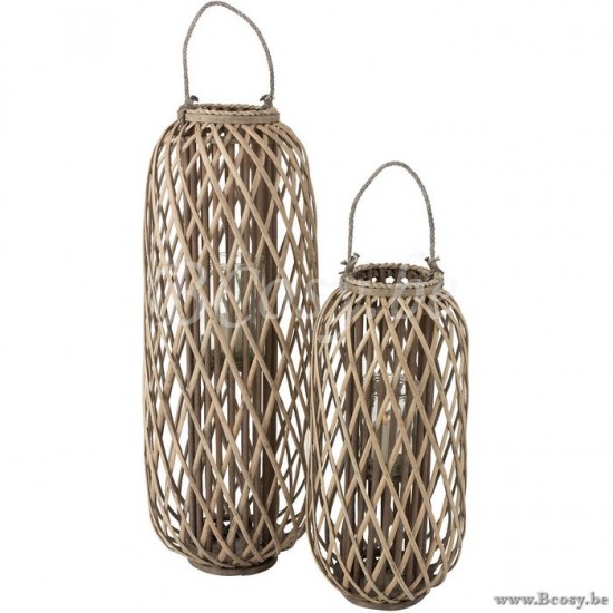 J Line Jline Laterne Willow Holz Grau Large lanternen