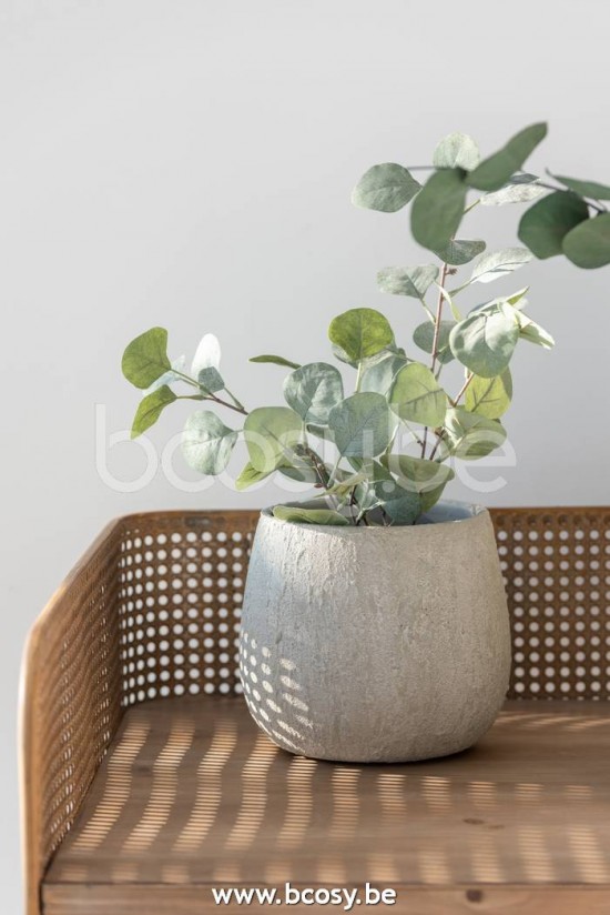 Jline Maceta Manchas Rugoso Ceramica Gris Medium