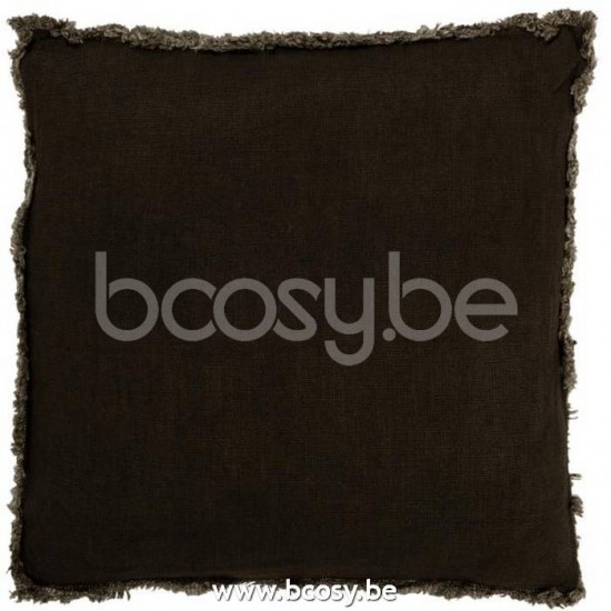 coussins Jolipa J Line Jline Coussin Franges Carre Coton Vert