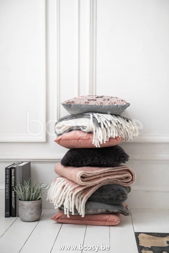 Jline Cojin Cuadrado Piel Oveja Gris Oscuro