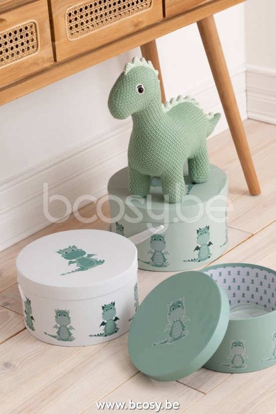 Jline Set De 3 Cajas Dragon Papel Blanco Menta