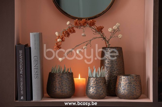 Jline Maceta Manchas Redondo Ceramica Cobre Large