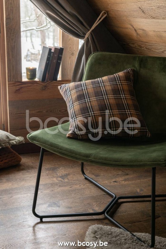 Jline Cojin Rombo Cuadrado Textil Marron Negro Ocre