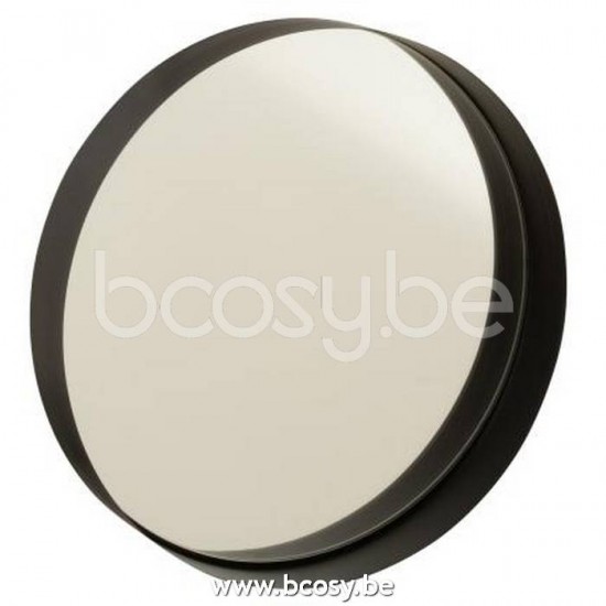 miroirs Jolipa J Line Jline Miroir Rond Bord Metal Noir Small