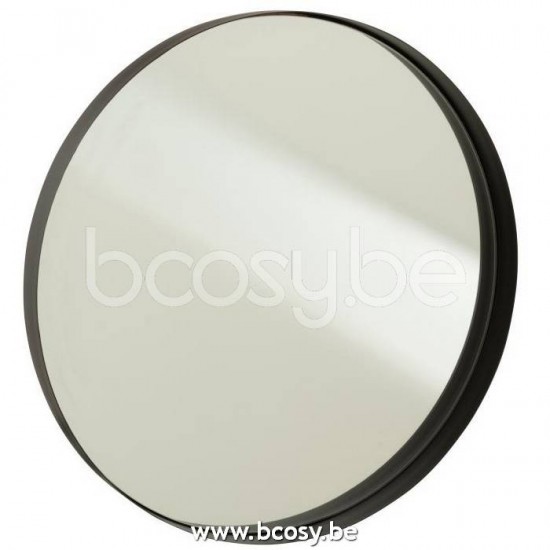 miroirs Jolipa J Line Jline Miroir Rond Bord Metal Noir Large