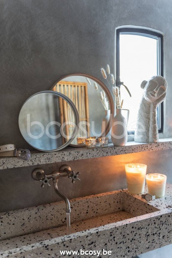 Jline Espejo Redondo Borde Hierro Blanco Small