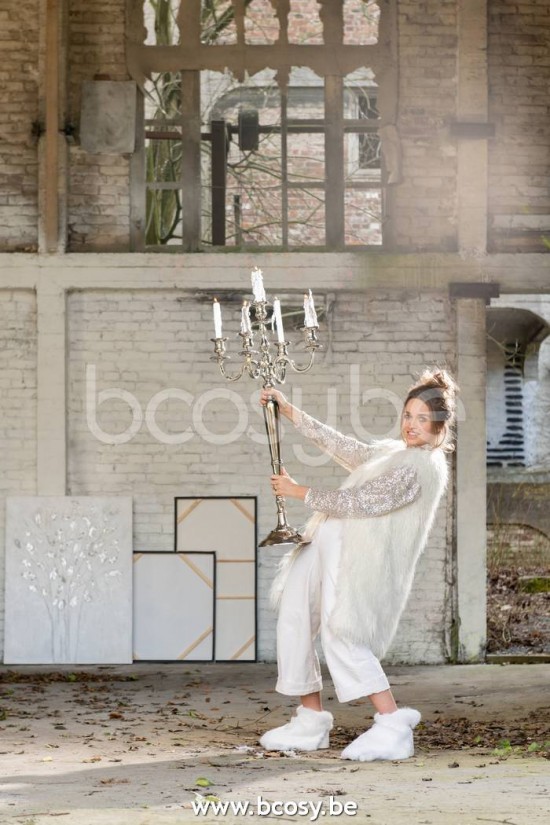 J Line Jline Kandelaar 5 Arm Klassiek Aluminium Zilver Large