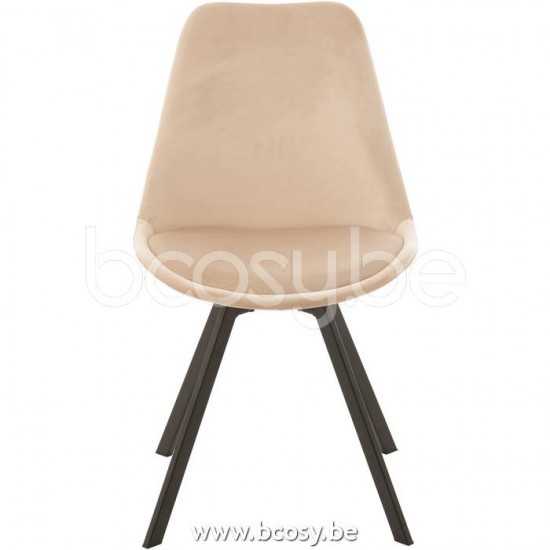 J Line Jline Chair Helene Metal Textile Beige dining chairs
