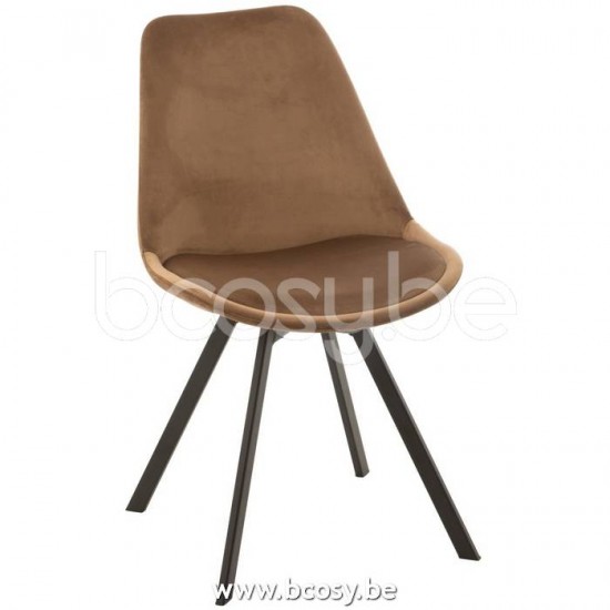 chaises de repas Jolipa J Line Jline Chaise Helene Metal Textile Marron