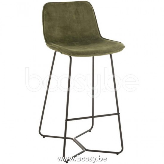 Jline Silla De Bar Laurent Metal Textil Verde