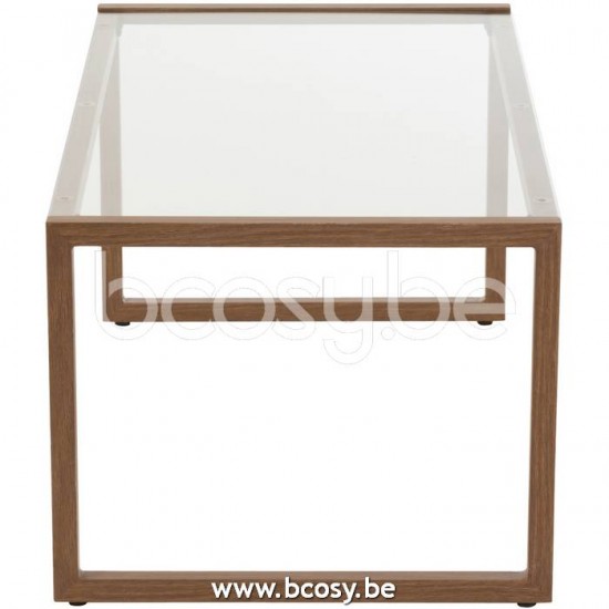 tables de salon basse Jolipa J Line Jline Table De Salon Rectangulaire Metal Verre Marron Fonce