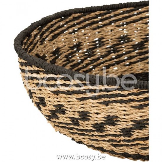 paniers de rangement Jolipa J Line Jline Set De 2 Panier Bas Zostere Naturel Noir