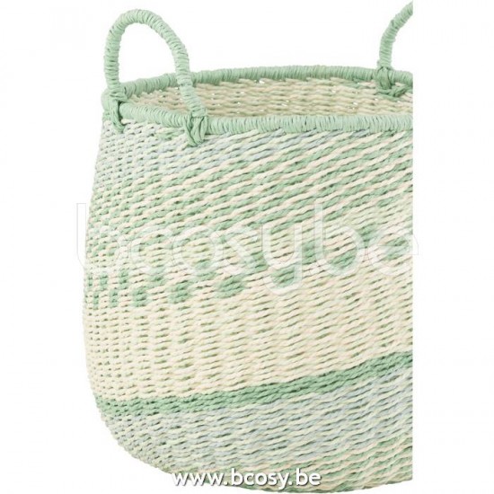 paniers de rangement Jolipa J Line Jline Set De 2 Panier Anse Zostere Beige Vert