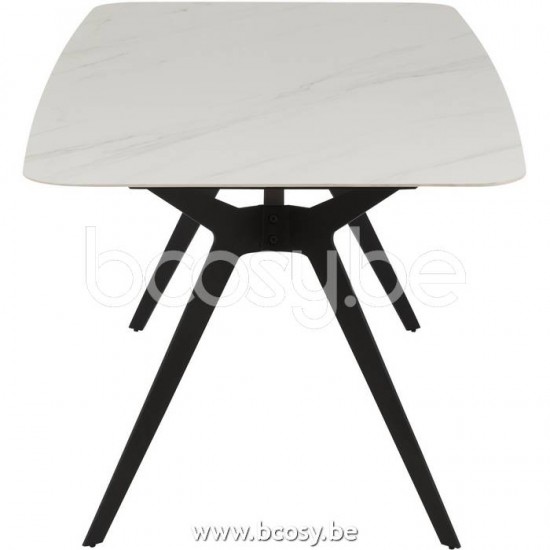 tables a manger de repas Jolipa J Line Jline Table Rectangulaire Metal Porcelaine Blanc