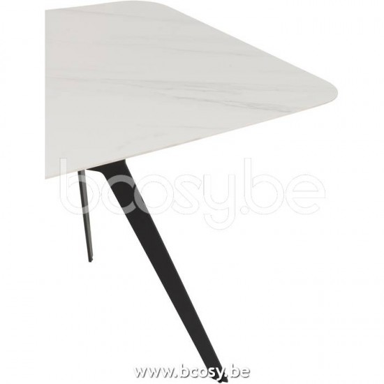 J Line Jline Tisch Rechteckig Porzellan Metall Weiß esstische