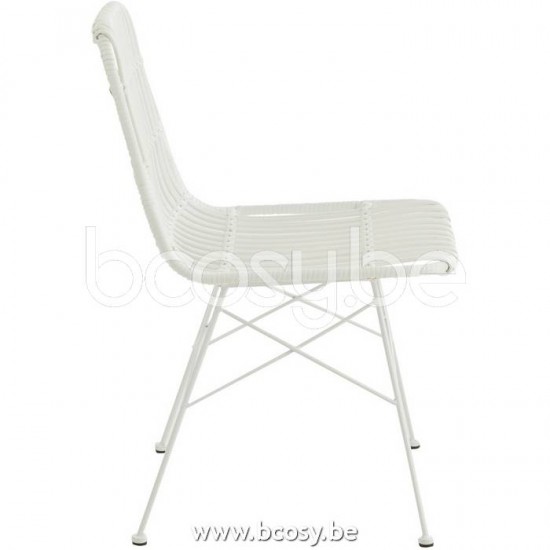 chaises de repas Jolipa J Line Jline Chaise D Exterieur Rachel Metal Plastique Blanc