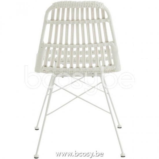 J Line Jline Jolipa 20343 Stoel Rachel Buiten Metaal Plastiek Wit