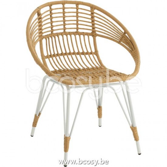 J Line Jline Chair Jeanne Outdoors Met Plastic Natural White Silla Jeanne Exterior Metal Plastico Natural Blanco