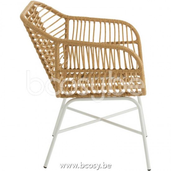 chaises de repas Jolipa J Line Jline Chaise D Exterieur Rachelle Metal Plastique Nature Blanc