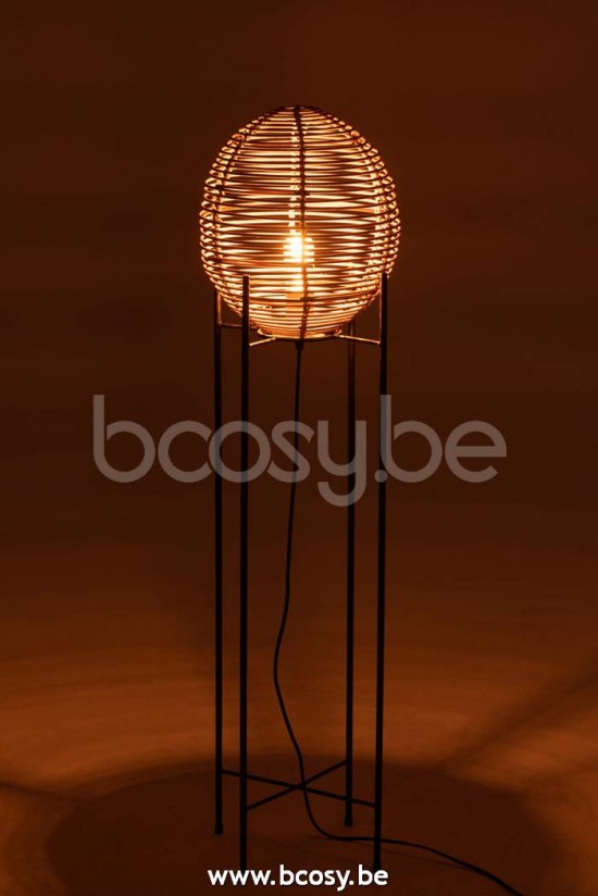 Lampadaires Lampes Raides Debouts Sur Pied De Sol Jolipa J Line Jline Lampe Sur Pied Avec Cadre Metal Rotin Naturel