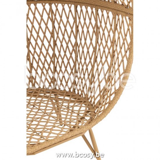 J Line Jline Loungestuhl Kissen Eva Metall Rattan Beige loungestuhl loungesessel loungestuehle