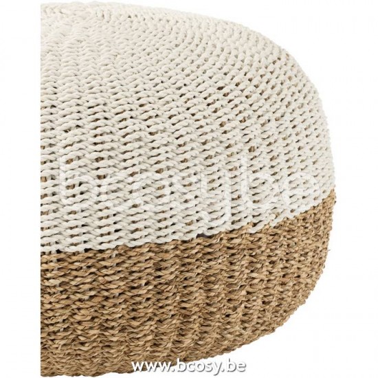 poufs Jolipa J Line Jline Pouf Boule Zostere Blanc Naturel
