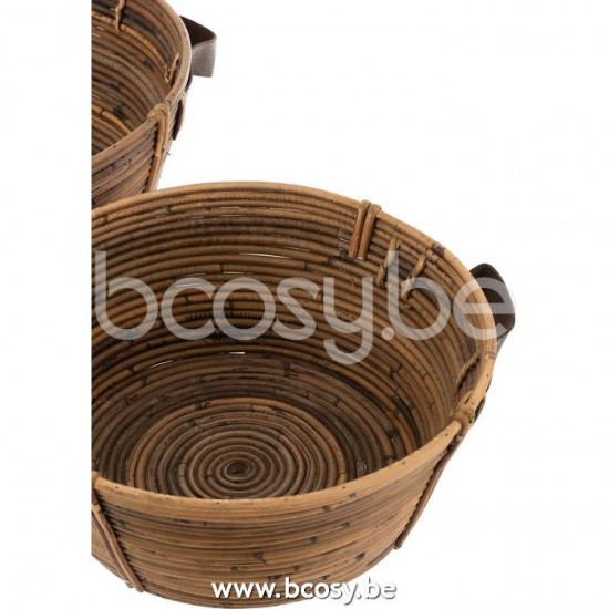 plats Jolipa J Line Jline Set De 3 Plats Anse Rotain Marron