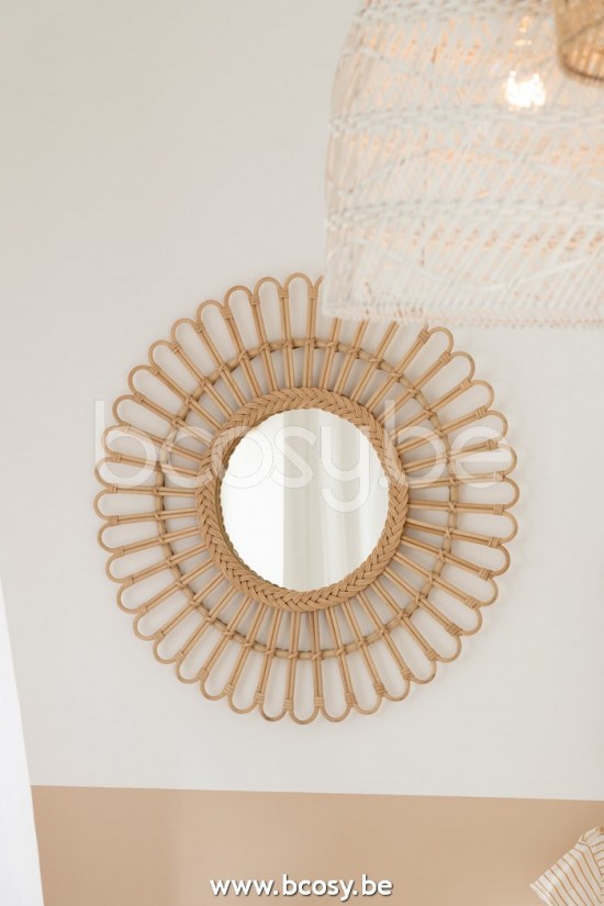 Jline Espejo Ellen Redondo Rattan Natural Small