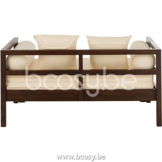 J Line Jline Jolipa 20794 Zetel Bed Conie Matras 4Kussens Mango Hout Donker Bruin