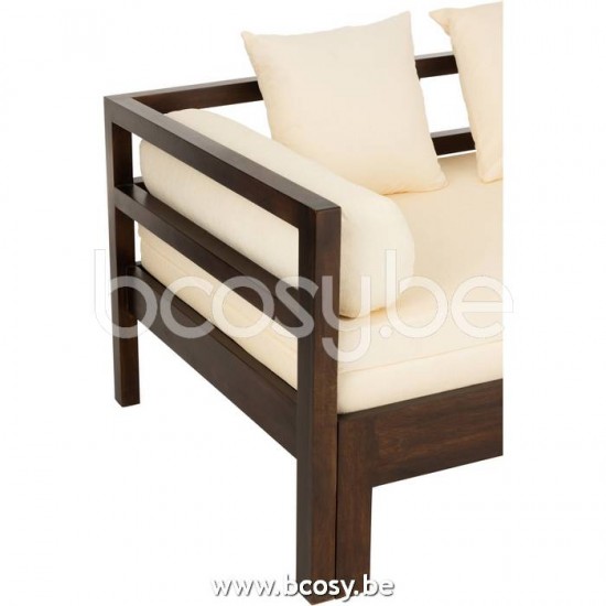 J Line Jline Sessel Bett Conie Matratze 4 Kissen Mangobaum Dunkel Braun sessel 2 zwei personen