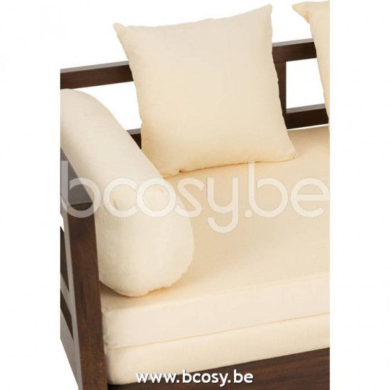 J Line Jline Divano Letto Conie Materasso 4 Cuscini Legno Di Mango Marrone Scuro Sillon Cama Conie Colchon 4Cojines Madera Mango Marron Oscuro