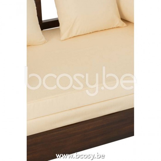 Jline Sillon Cama Conie Colchon 4Cojines Madera Mango Marron Oscuro