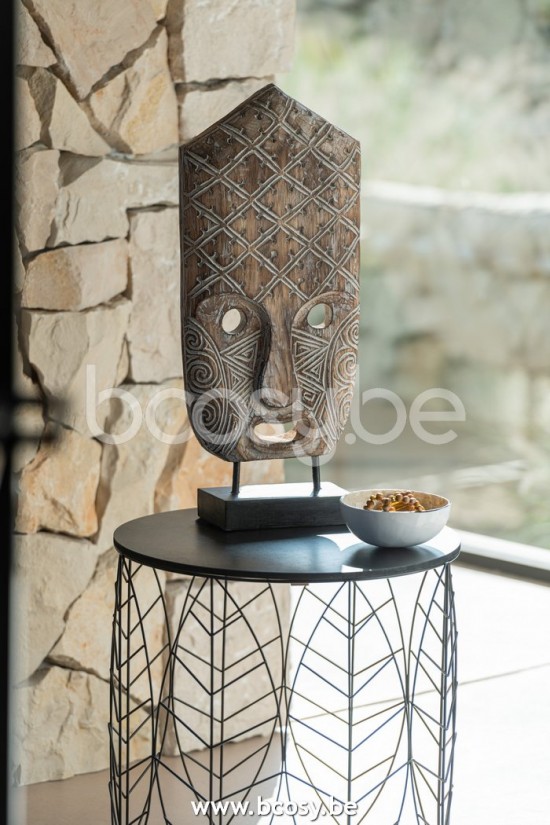 Jline Figure Mask Primitive On Foot Alabasia Wood Brown White Large