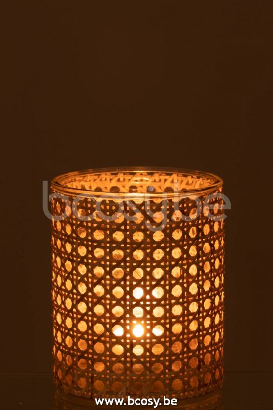 photophores Jolipa J Line Jline Photophore Rotin Verre Transparent Large