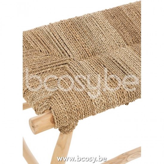 J Line Jline Bench Timo Grass Teak Wood Natural crutches stools