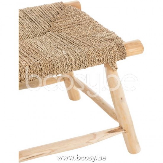 J Line Jline Bank Timo Gras Teakholz Naturell runde hockern taburetts taburete